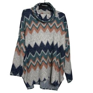 Chris & Carol Sweater Womens Size XL Aztec print Colorful Pullover Made In USA